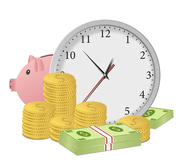 時間とはお金の概念 — ストックベクタ
