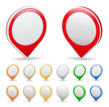 Map markers clipart