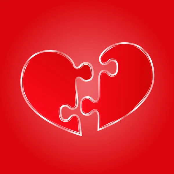 Red Puzzle Heart — Stock Vector