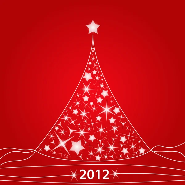Červená vánoční strom — Stockový vektor