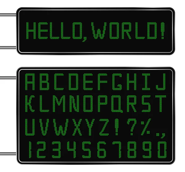 Vector Green Digital Font — Stock Vector