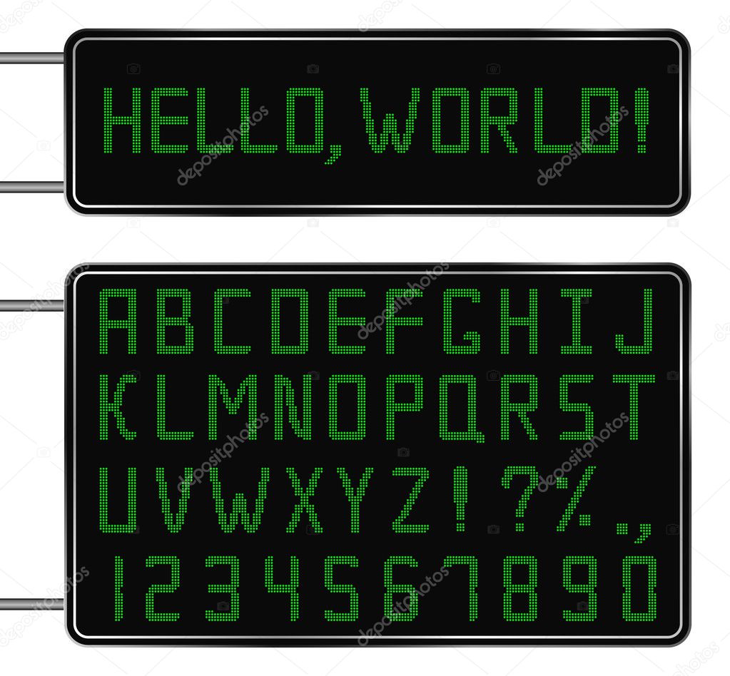 Vector Green Digital Font