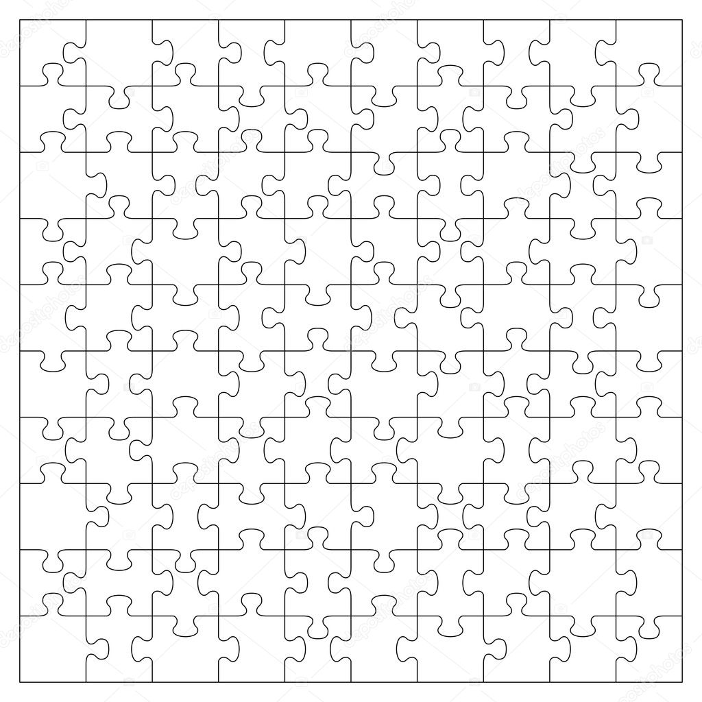 Jigsaw puzzle with 100 pieces Stock Vector by ©human_306 7254319