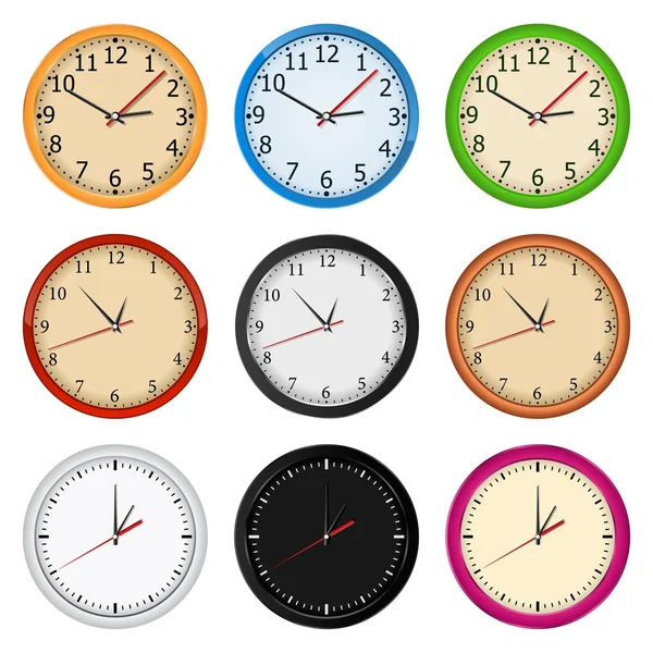 Horloges murales — Image vectorielle