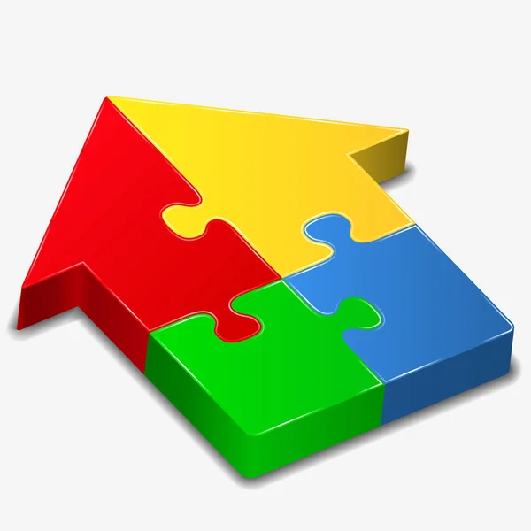 Puzzle dům — Stockový vektor