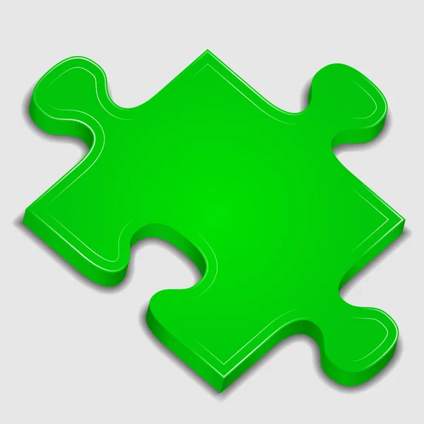 Icon of green puzzle piece — Stock Vector