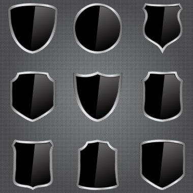 Vector Black Shields clipart