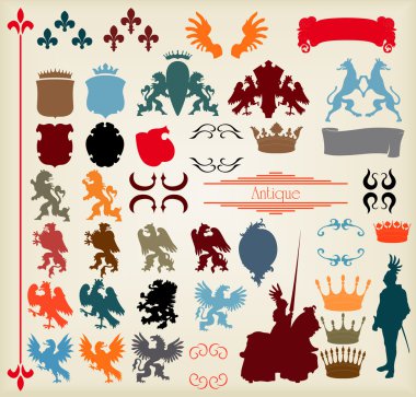 Heraldic elements vector clipart