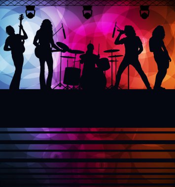 Rock concert landscape background illustration clipart