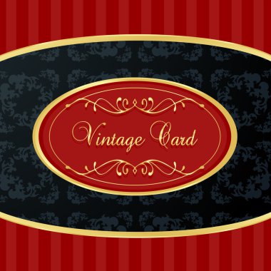 Vintage background with red and golden elements vector clipart