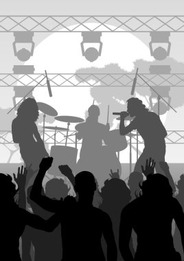 Rock concert landscape background illustration clipart