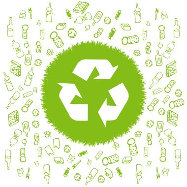 Recycle garbage round vector background clipart