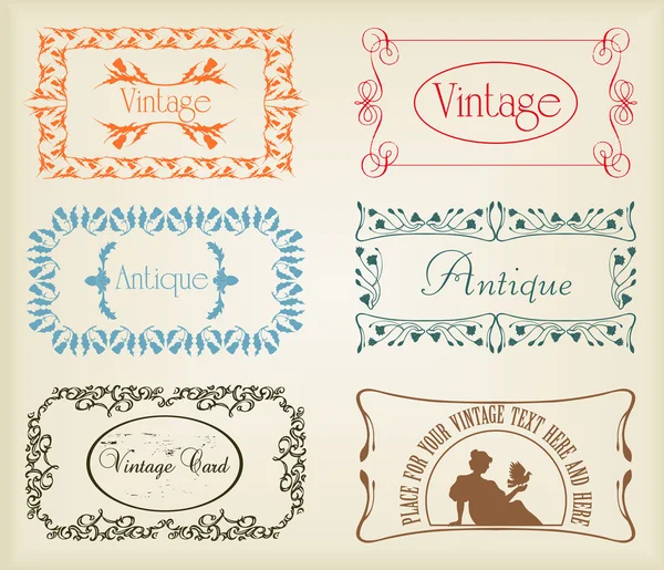 Ensemble d'éléments d'arrière-plan vectoriel d'étiquette marron vintage — Image vectorielle