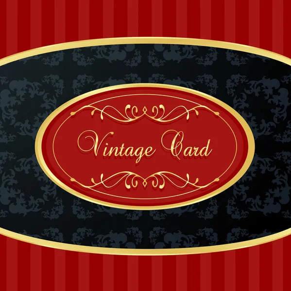 Vintage φόντο με κόκκινα και χρυσά στοιχεία φορέα — Διανυσματικό Αρχείο