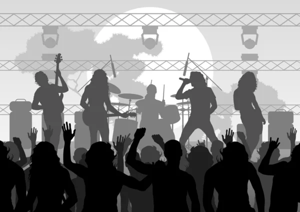 Rock concierto paisaje fondo ilustración — Archivo Imágenes Vectoriales
