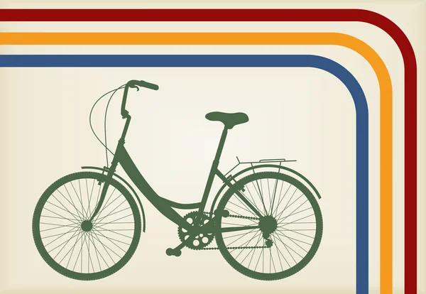 Vintage femme vélo vecteur fond — Image vectorielle