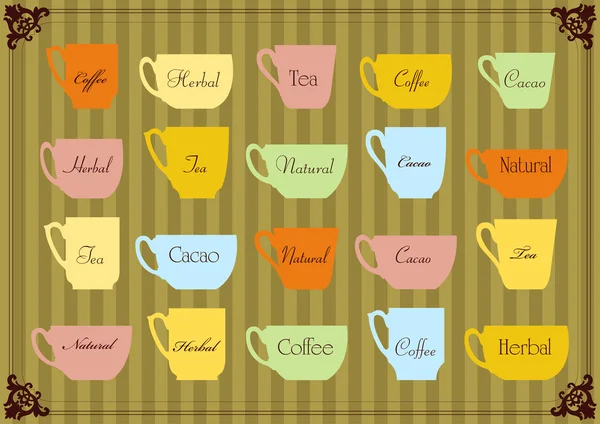 Természetes kávé csésze háttér illusztráció — Stock Vector