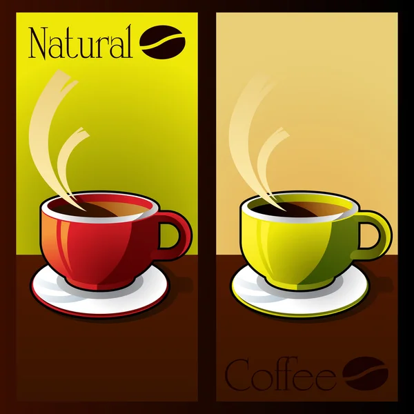 Naturliga kaffe kopp bakgrund illustration — Stock vektor
