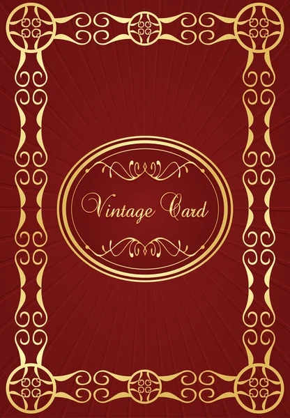 Fondo vintage con vector de elementos rojos y dorados — Archivo Imágenes Vectoriales