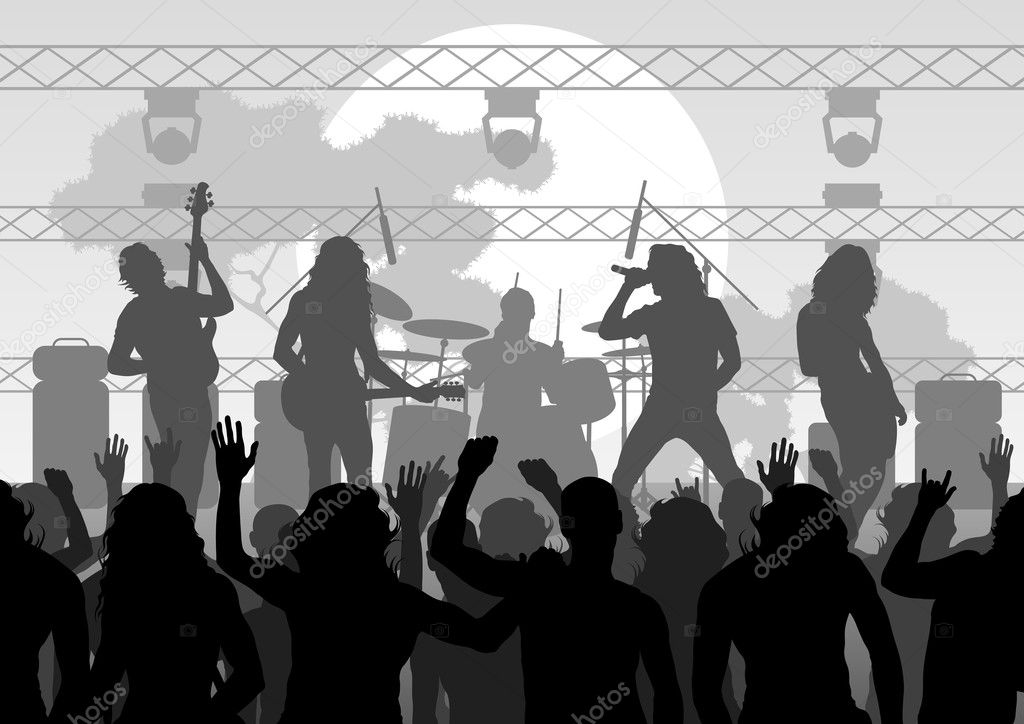 Rock concert landscape background illustration
