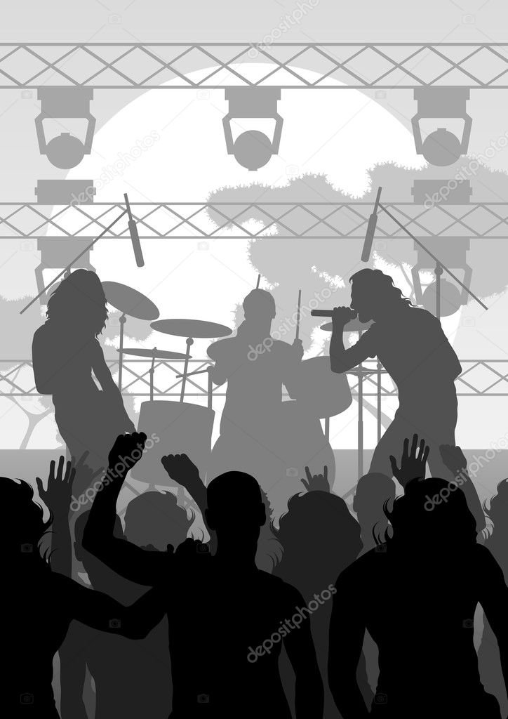Rock concert landscape background illustration