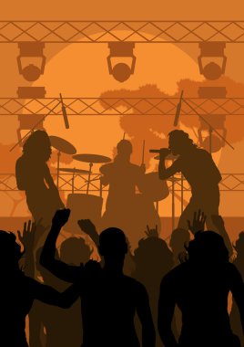 Rock concert landscape background illustration clipart