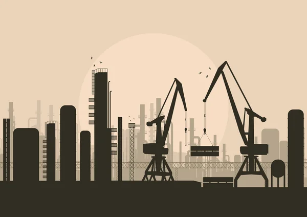 Industrial factory landscape background illustration — Stock Vector