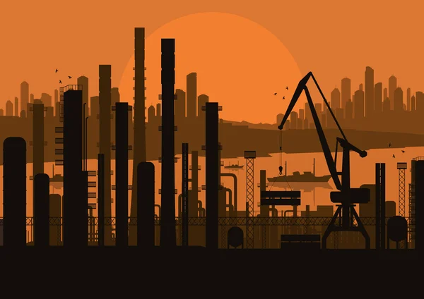 Industrielle Fabrik Landschaft Hintergrund Illustration — Stockvektor
