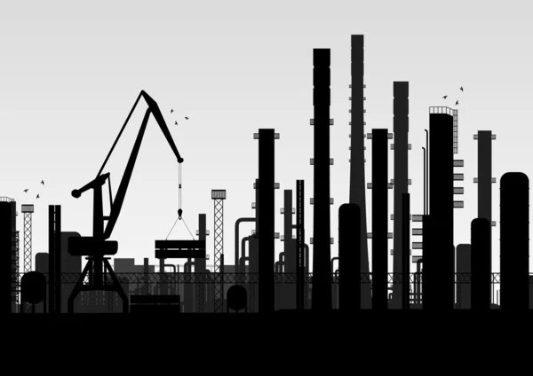 Industriële fabriek landschap achtergrond afbeelding — Stockvector
