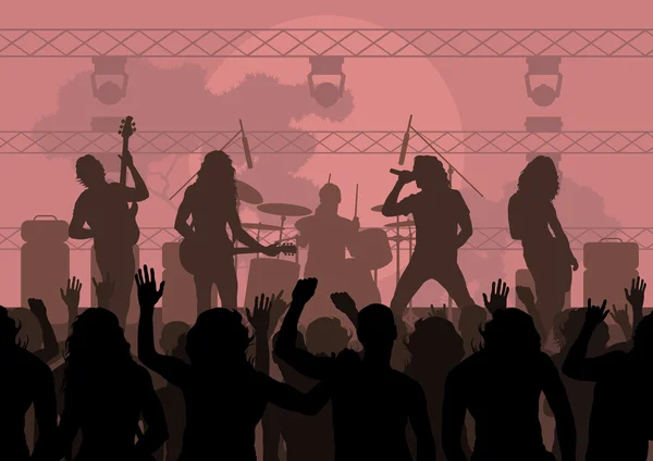 Rock concierto paisaje fondo ilustración — Vector de stock