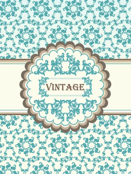 Vettore menu Vintage sfondo con elementi blu — Vettoriale Stock