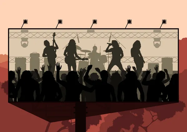 Rock concert advertisement background illustration — Stock Vector