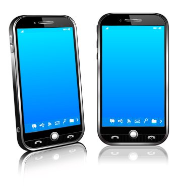 Cell Smart Mobile Phone 3D and 2D clipart