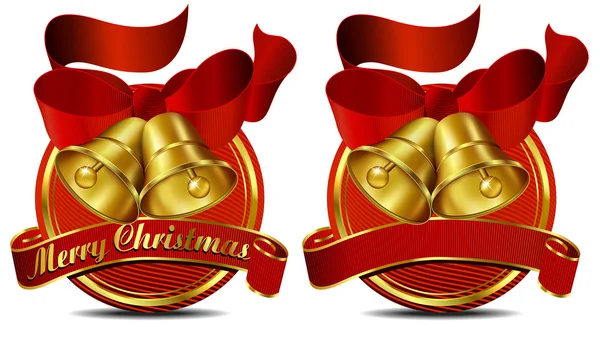 Bannière Web de cloches de Noël Rouge — Image vectorielle