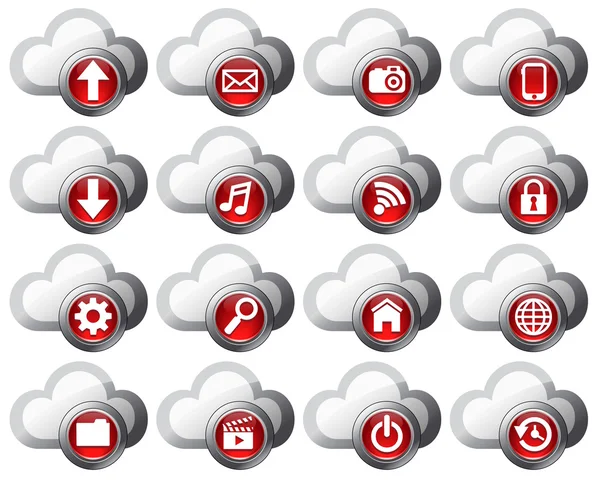 Iconos de computación en nube — Vector de stock