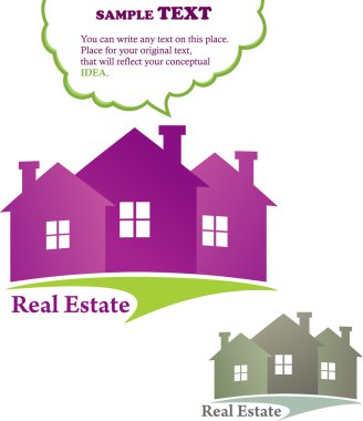 Three houses (real estate) clipart