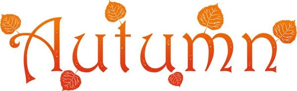 Φθινόπωρο τίτλο με φύλλα και σταγόνες — Διανυσματικό Αρχείο