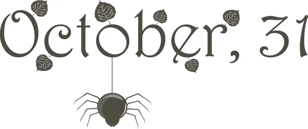 31 de octubre (título) con araña — Archivo Imágenes Vectoriales