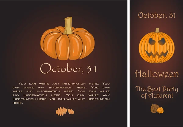 Banners de calabaza de Halloween — Archivo Imágenes Vectoriales