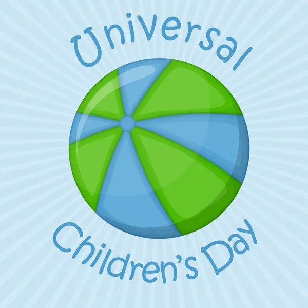 Balle planète, journée universelle des enfants — Image vectorielle