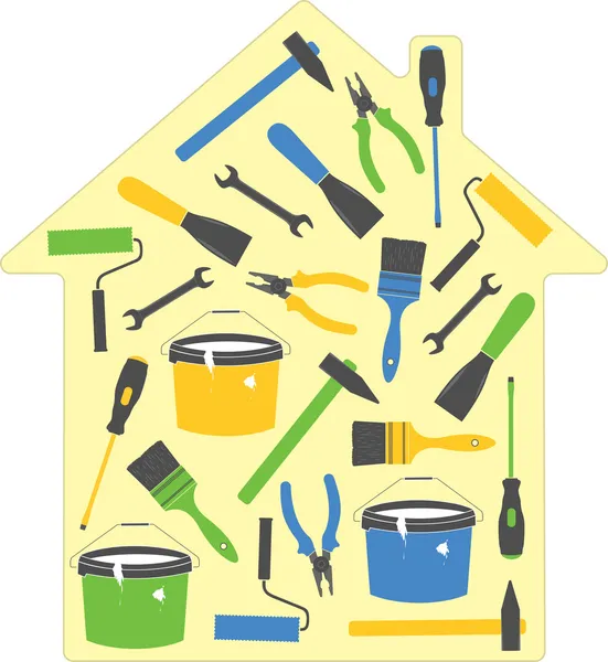 House tools (icons), vector illustration — Stock Vector
