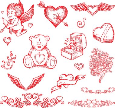 Valentine's day items clipart