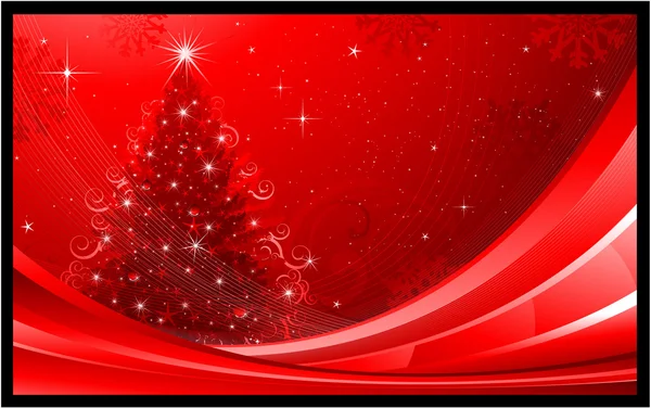 Red Christmas tree background — Stock Vector