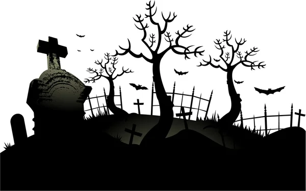 Mezarlık halloween geçmiş — Stok Vektör