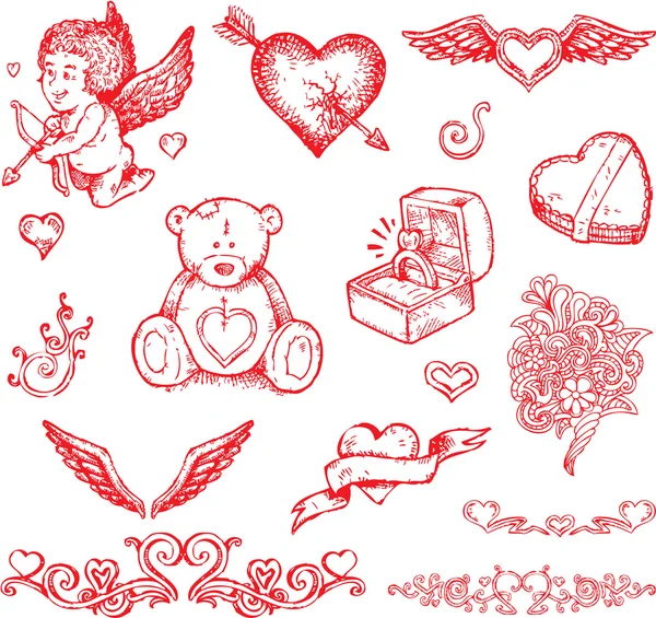 Artículos de San Valentín — Vector de stock