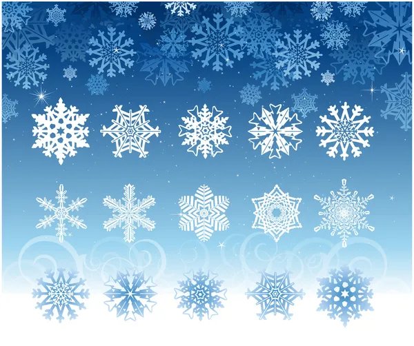 Collection de flocons de neige design — Image vectorielle