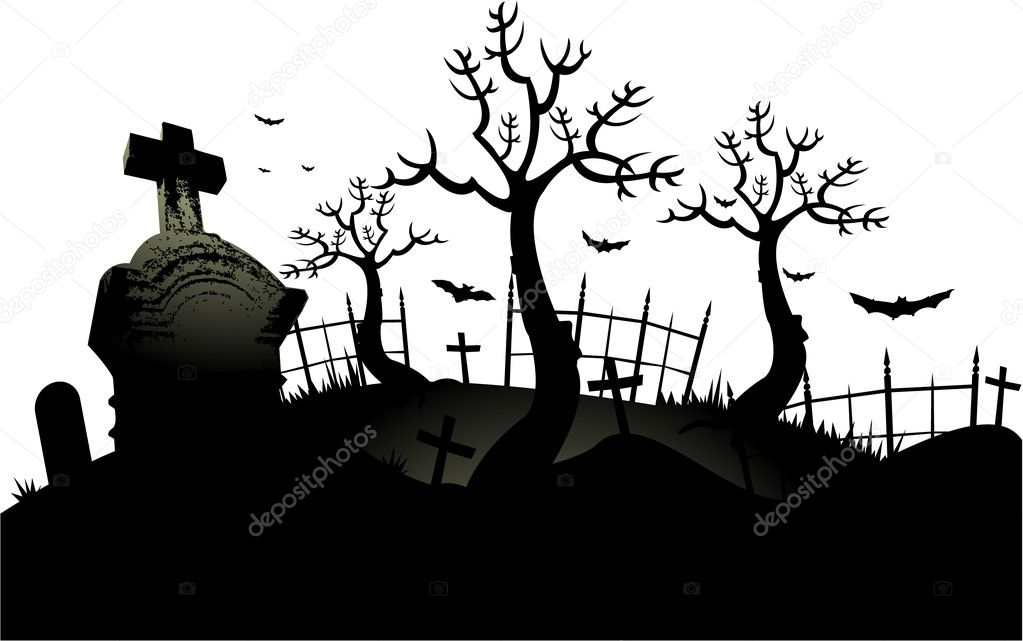 Cemetery halloween background