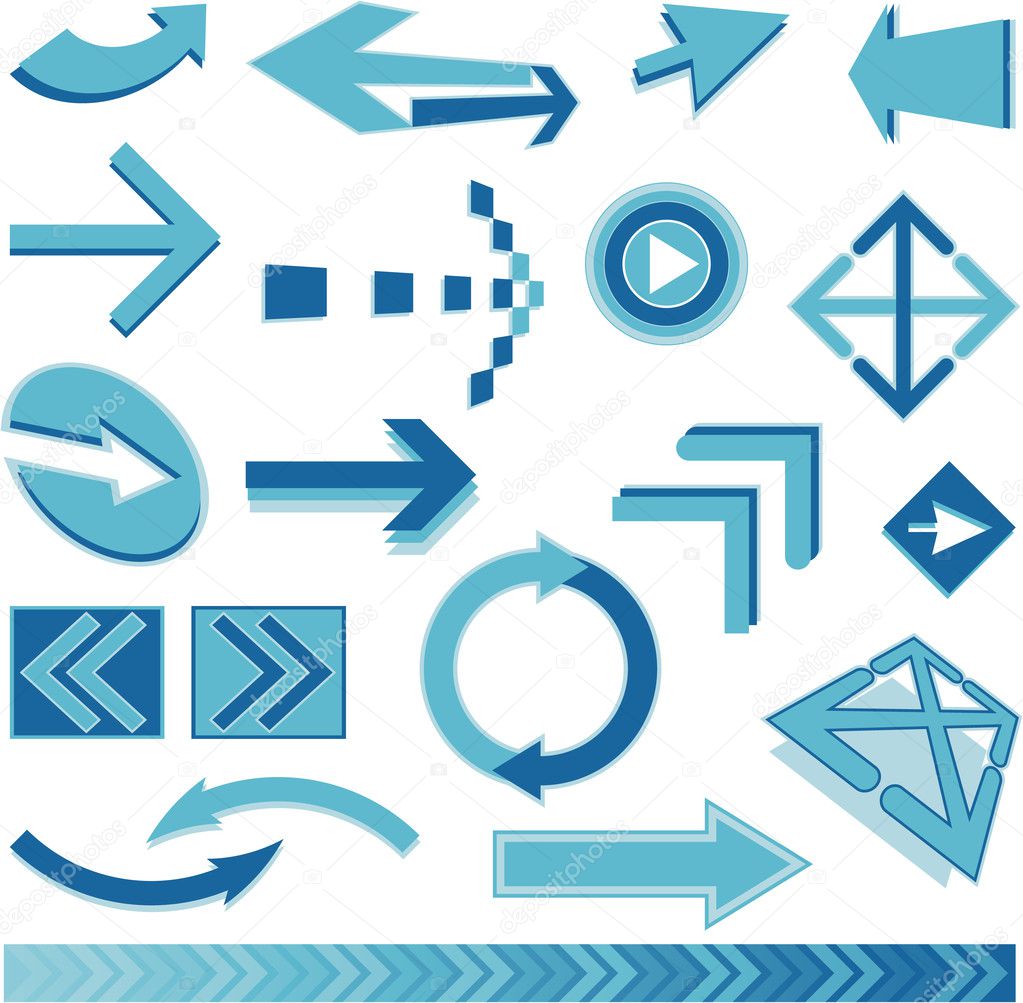 Blue arrow design collection