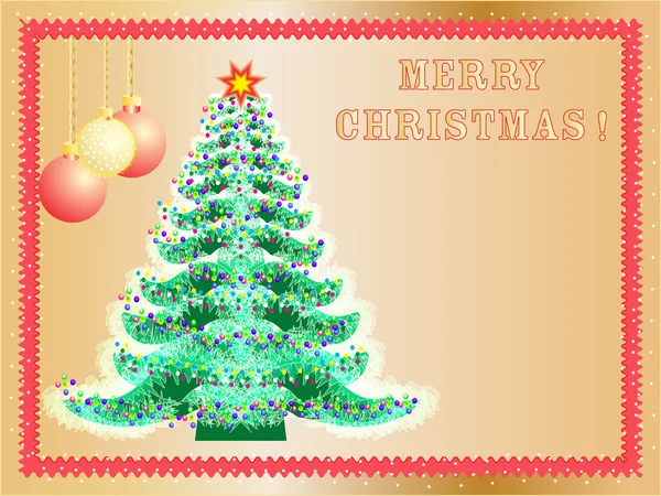 Векторная елка на фоне Рождества — стоковый вектор