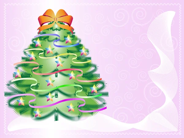 Christmas illustration New Year tree — 图库照片